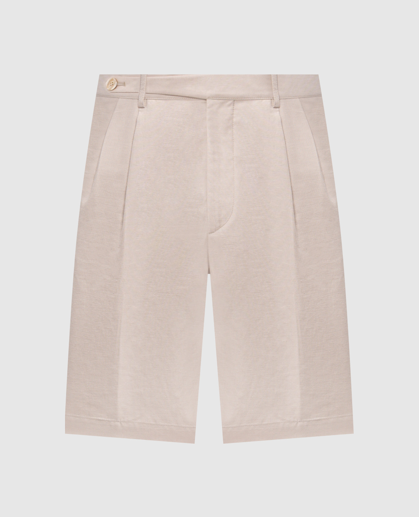 Бежевые бермуды с льном