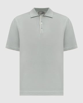 Canali Зелене поло із шовком MK02465C1198