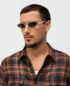 Alexander McQueen Золотые очки Ellipse Metal 852498I3330