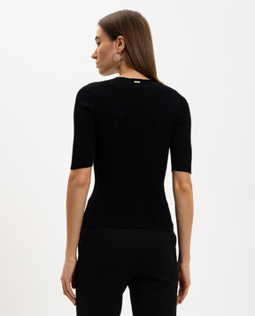 Twinset Чорний топ в рубчик 261TP3402