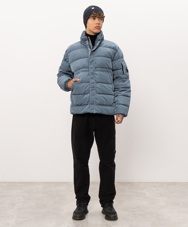 C.P. Company Синий пуховик с логотипом патча MOW012A005904G изображение 2