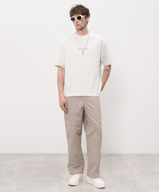 Off-White Зеленая футболка с принтом логотипа 44MAA120S26J007 изображение 2