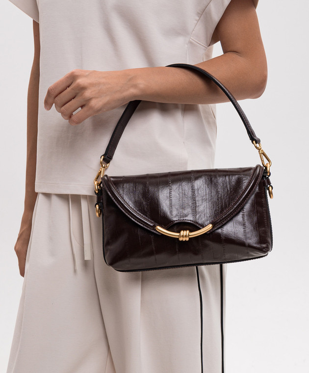 Gianni Chiarini Бордовая кожаная сумка-багет Bea BS12160EEL изображение 2