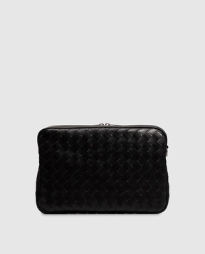 Bottega Veneta Черная кожаная сумка Intrecciato с плетением 755925V2HL1
