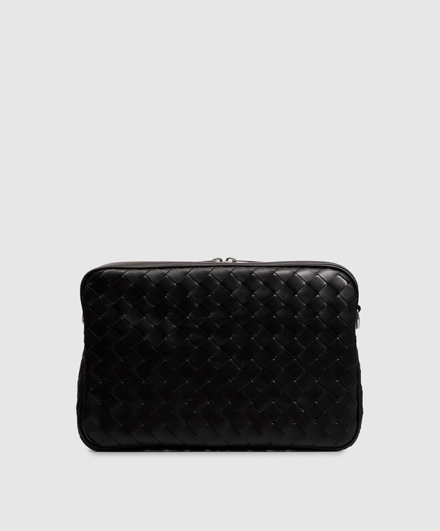 Bottega Veneta Черная кожаная сумка Intrecciato с плетением 755925V2HL1