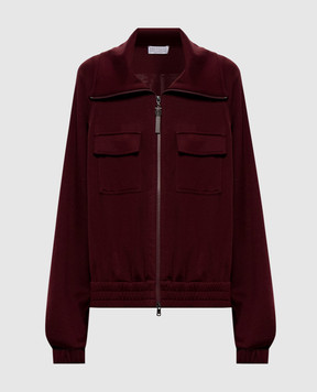 Brunello Cucinelli Бордовая спортивная куртка с шелком MP828B2B06