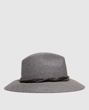 Brunello Cucinelli Серая шляпа с войлоком кролика MCAP90031