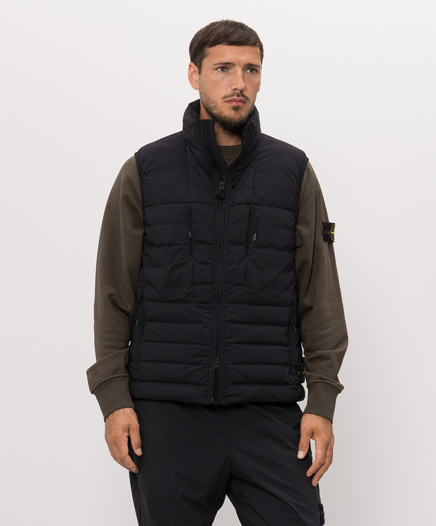 Stone Island Чорний пуховий жилет з патчем логотипа L2S15G100011S0183 зображення 3