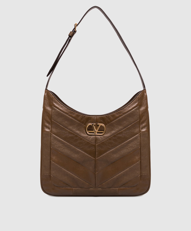 Valentino Коричневая кожаная сумка VLogo 9W2B0T80KID