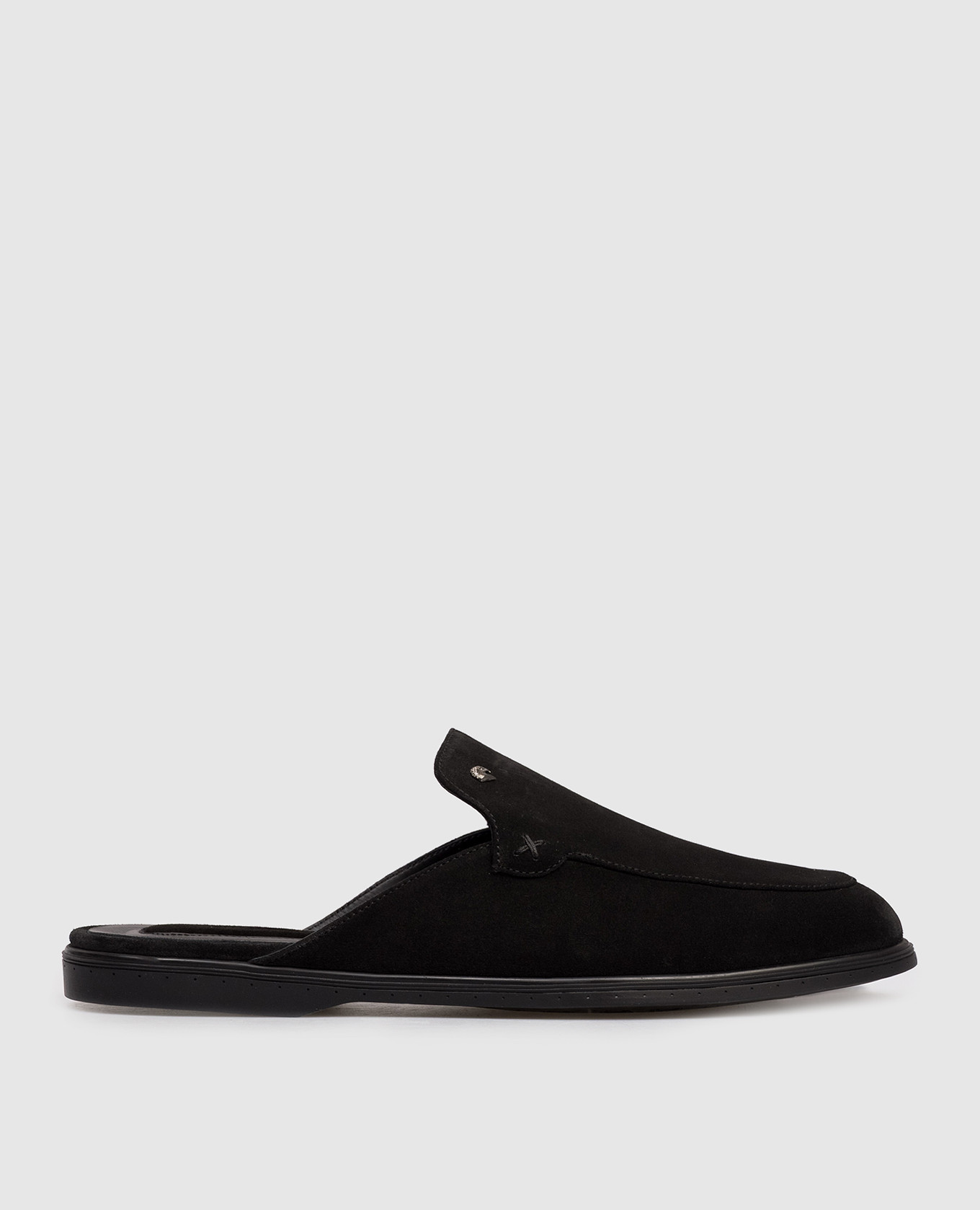 Черные замшевые мюли с эмблемой