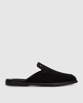 Stefano Ricci Черные замшевые мюли с эмблемой UC64G2396SDP