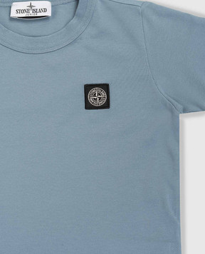 Stone Island Дитяча блакитна футболка з нашивкою логотитпа L1S162100001S001814