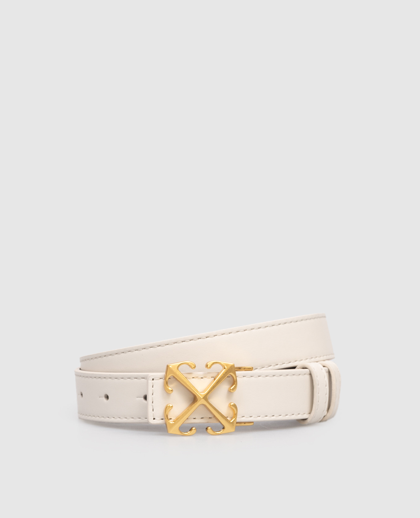 Белый кожаный ремень Arrow