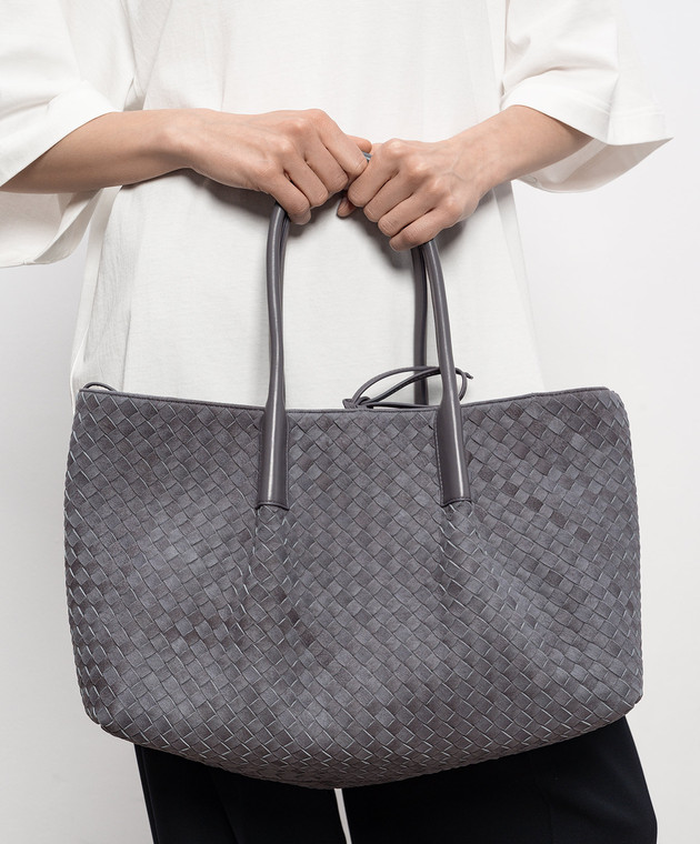 Bottega Veneta Сіра замшева сумка-тоут Pinacoteca 817166V6LE1 зображення 2