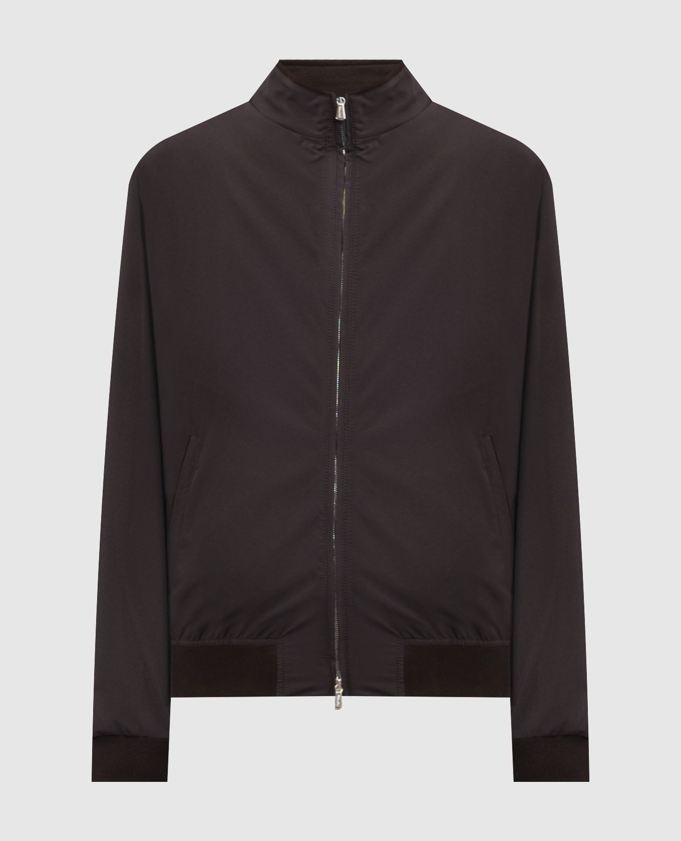 Коричневая куртка с вышивкой логотипа