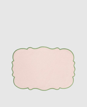 Bitossi Home Набор розовых столовых ковриков с контрастной окантовкой FLO00406