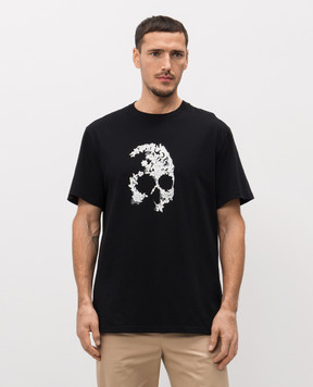 Alexander McQueen Чорна футболка в принт Skull 857145QTAEG