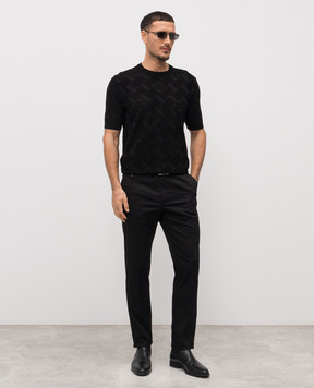 Dolce&Gabbana Черная футболка с шелком в логотип шаблон GXX03TJBSOC