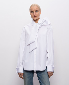 Saint Laurent Біла сорочка з коміром-аскот 865302Y1H48