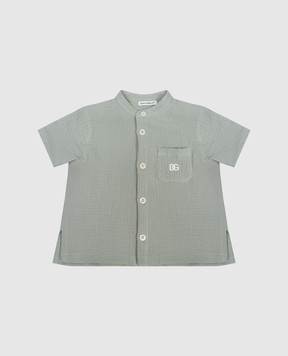 Dolce&Gabbana Дитяча зелена сорочка з монограмою логотипа L14S80FU5YU