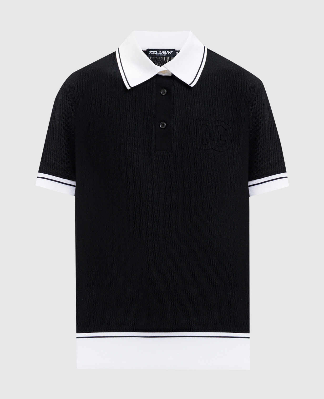 Черное поло с нашивкой монограммы