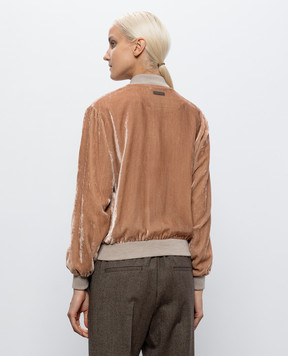 Peserico Коричневая бархатная спортивная куртка A21046B3951