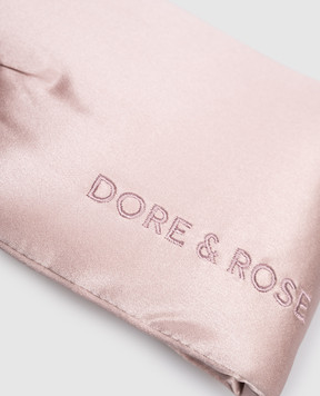 Dore & Rose Розовая маска для сна из шелка с вышивкой логотипа DEEPSLEEPMASK