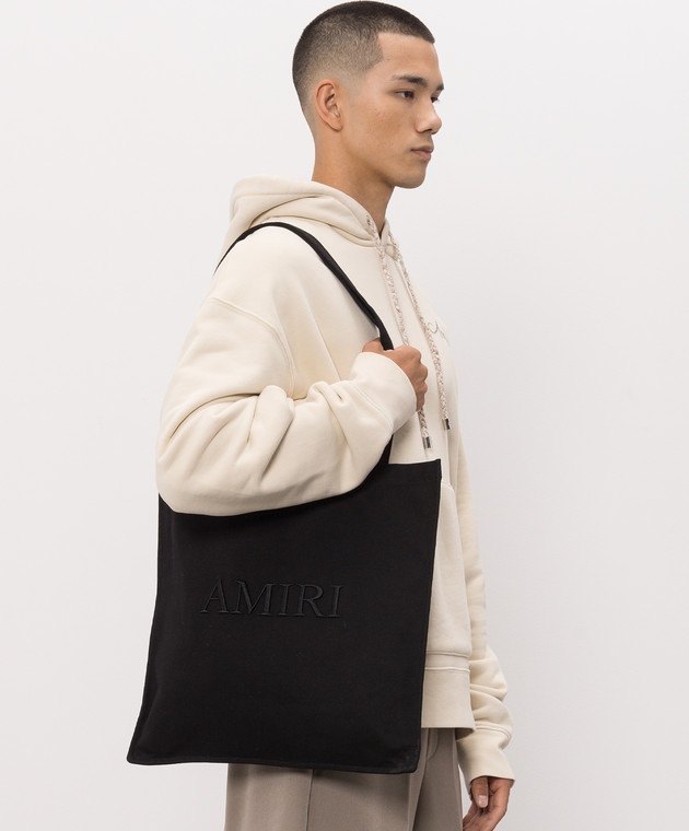 AMIRI Чорний шопер з вишивкою логотипа AMHABA1060 зображення 2