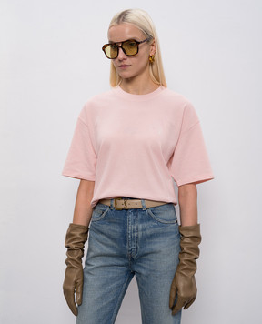 Saint Laurent Бежеий шкіряний ремінь Cassandre 634437BOO0W