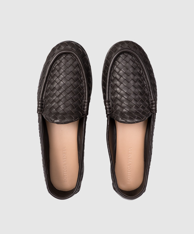 Bottega Veneta Коричневі шкіряні лофери Silenzio 867565V2ED0 зображення 4