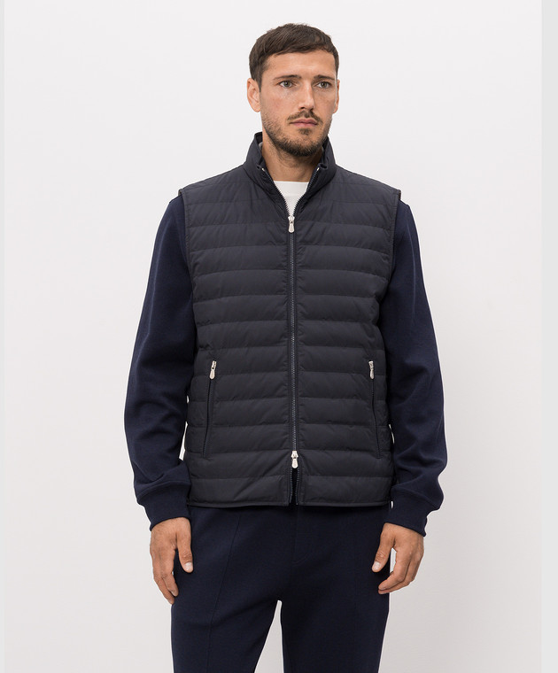 Brunello Cucinelli Синій пуховий жилет MV4081797 зображення 3