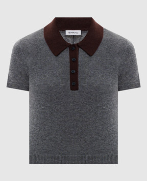 Simkhai Сірий топ з кашеміру з коміром-поло 1262204K