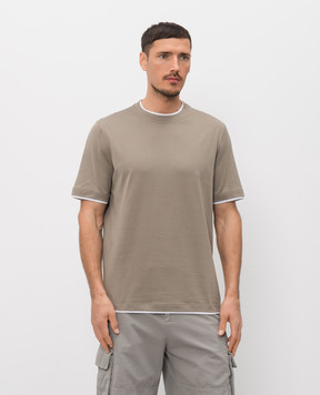 Brunello Cucinelli Футболка кольору хакі M0B137427