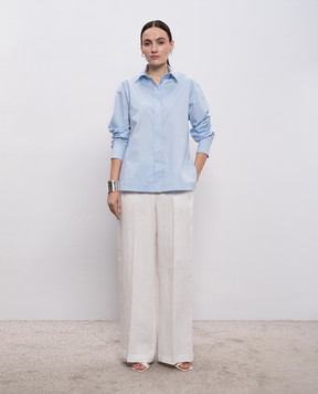 Peserico Блакитна сорочка з ланцюжком моніль A0683901979