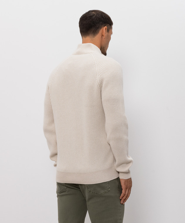 Brunello Cucinelli Бежевий кардиган з кашеміру M22700506 зображення 4
