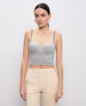 Twinset Сірий меланжевий топ-бюстьє 261AP2144