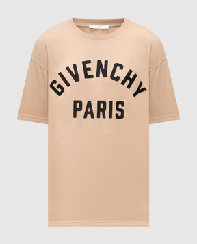 Givenchy Бежевая футболка с логотипом BM71NK3YRS