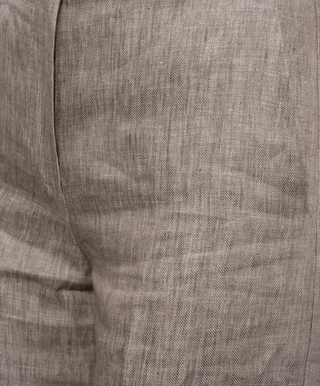 Max Mara Бежеві штани DESERTO з льону MXMDESERTO зображення 5