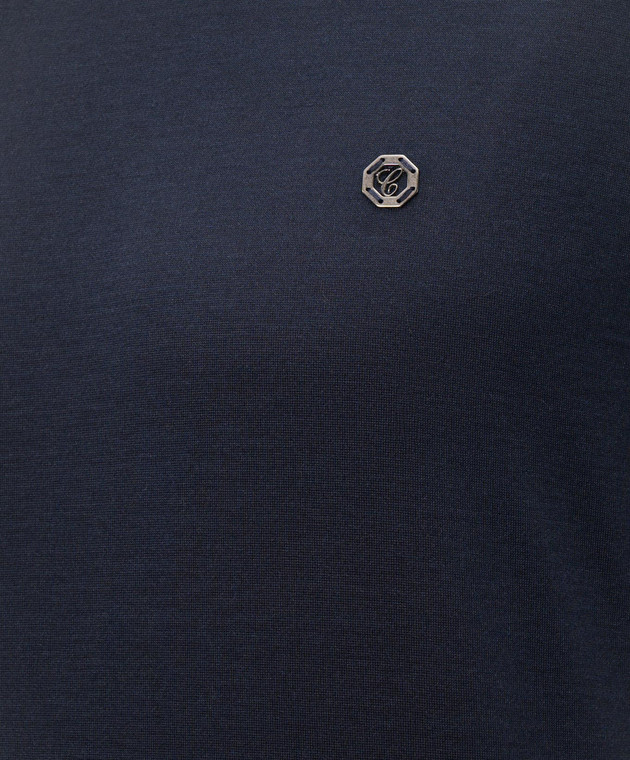 Castangia dal 1850 Синя футболка з шовком PDA12S26 зображення 4