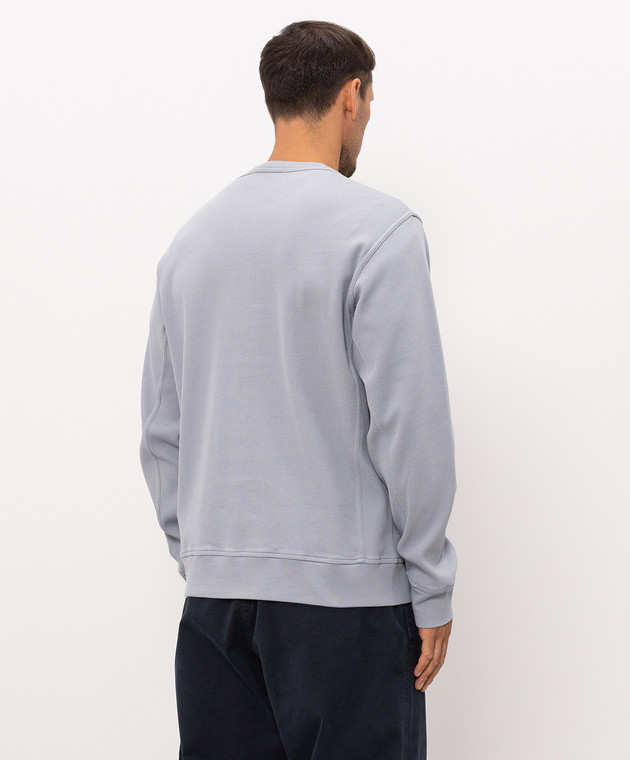 Stone Island Блакитний світшот в рубчик з патчем логотипа L2S156100017S0472 зображення 4