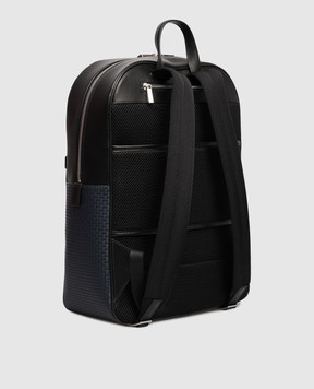 Serapian Синій шкіряний рюкзак з тисненням монограми SRSTSMLL700631DC20