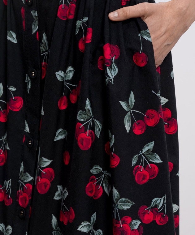 Twinset Чорна спідниця міді в принт 261TT2594 зображення 4