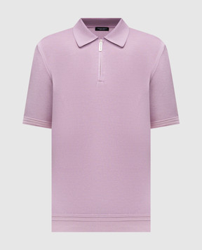 Stefano Ricci Фиолетовое поло из шелка с монограммой логотипа K616215P31F26101