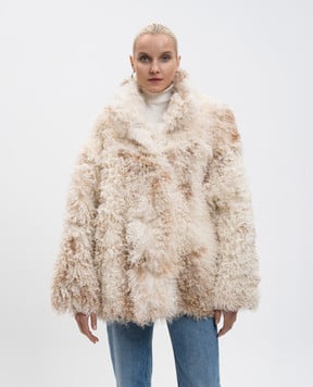 Babe Pay Pls Бежевая дубленка 2323TIGRADO