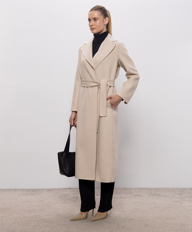 Max Mara Бежевое пальто POLDO на запах из шерсти POLDO изображение 2
