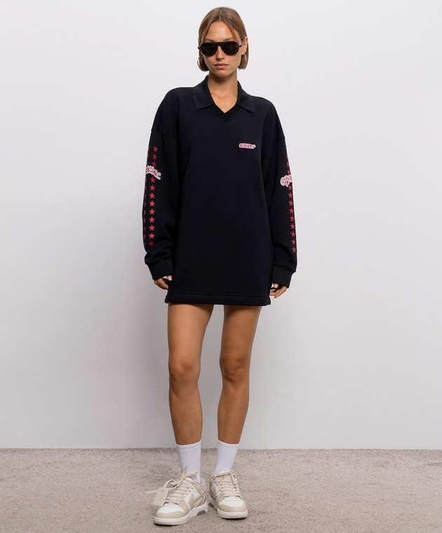 Off-White Черное платье Star 2FU00595T изображение 2