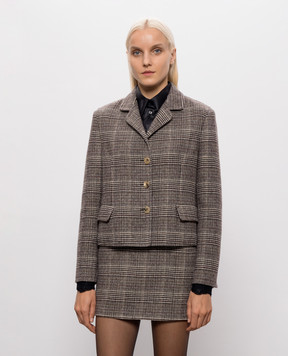Ermanno Scervino Коричневий жакет з вовни в клітинку D496I301VCZLD