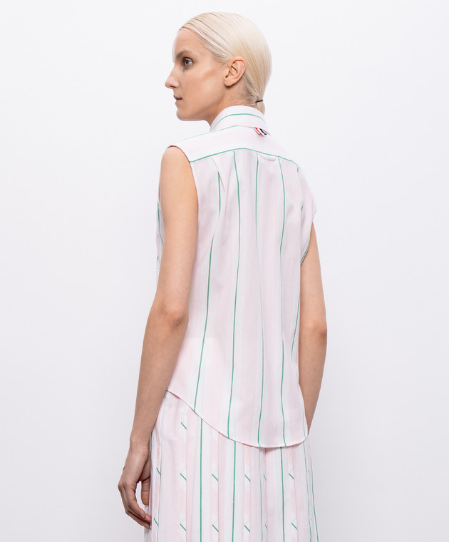 Thom Browne Рожева сорочка без рукавів в смужку FLL222AF1159 зображення 4