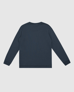 Stone Island Дитячий синій лонгслів з нашивкою логотипа L2S162100002S004714