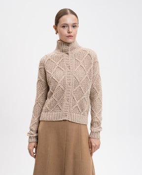 Max Mara Бежевий кардиган Ghinea з вовни та кашеміру GHINEA